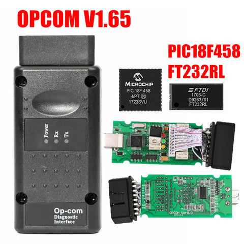 OPCOM V1.99 V5 OP COM V1.95 V1.78 V1.70 V1.65 V1.59 For Opel Diagnostic Tool PIC18F458&FTDI Chip NEC Relay OP-COM 120309A