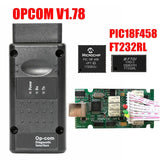 OPCOM V1.99 V5 OP COM V1.95 V1.78 V1.70 V1.65 V1.59 For Opel Diagnostic Tool PIC18F458&FTDI Chip NEC Relay OP-COM 120309A