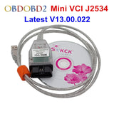 Latest V13.00.022 MINI VCI Interface FOR TOYOTA TIS Techstream MINI-VCI FT232RL Chip J2534 OBD2 Diagnostic Cable Free Ship