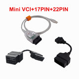 Latest V13.00.022 MINI VCI Interface FOR TOYOTA TIS Techstream MINI-VCI FT232RL Chip J2534 OBD2 Diagnostic Cable Free Ship