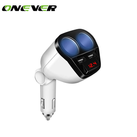 DC 12V /24V 120W Universal 2 ways cigarette lighter dual usb port 5V 3.4A intelligent output With Car voltage Diagnostic