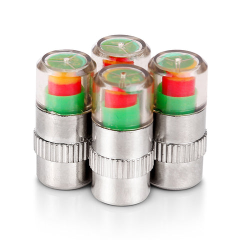 4pcs/lot Auto Diagnostic Tool Universal Car Tyre Tire Pressure Monitor Valve Stem Cap Sensor Indicator 3 Color Eye Alert