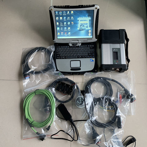 Super MB Star C5 SD Connect with laptop cf19 Toughbook diagnostic PC with mb star c5 newest software 2019.07 hdd for sd c5