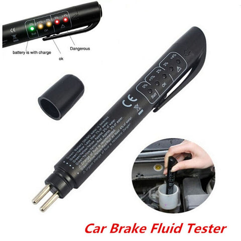 Mini Electronic Brake Fluid Tester 5 LED Moisture Water Tool Indicator Pen Car Vehicle Diagnostic Tools